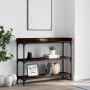 Konsolentisch mit Regalen aus brauner Eiche 100x30x80 cm von , Seitentische - Ref: Foro24-837811, Preis: 49,16 €, Rabatt: %