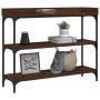 Konsolentisch mit Regalen aus brauner Eiche 100x30x80 cm von , Seitentische - Ref: Foro24-837811, Preis: 49,16 €, Rabatt: %