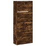Shoe cabinet with 4 foldable drawers in smoked oak, 80x34x187.5cm by , Shoe racks and shoe organizers - Ref: Foro24-3214382, ...