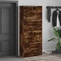 Shoe cabinet with 4 foldable drawers in smoked oak, 80x34x187.5cm by , Shoe racks and shoe organizers - Ref: Foro24-3214382, ...