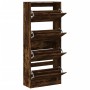 Mueble zapatero 4 cajones abatibles roble ahumado 80x34x187,5cm de , Zapateros y organizadores de calzado - Ref: Foro24-32143...
