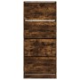 Shoe cabinet with 4 foldable drawers in smoked oak, 80x34x187.5cm by , Shoe racks and shoe organizers - Ref: Foro24-3214382, ...