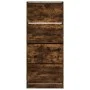 Shoe cabinet with 4 foldable drawers in smoked oak, 80x34x187.5cm by , Shoe racks and shoe organizers - Ref: Foro24-3214382, ...