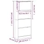 Shoe cabinet with 4 foldable drawers in smoked oak, 80x34x187.5cm by , Shoe racks and shoe organizers - Ref: Foro24-3214382, ...