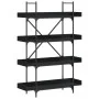 4-shelf black engineered wood bookcase 100x33x145.5 cm by , Bookcases and shelves - Ref: Foro24-837692, Price: 62,90 €, Disco...