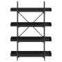 4-shelf black engineered wood bookcase 100x33x145.5 cm by , Bookcases and shelves - Ref: Foro24-837692, Price: 74,74 €, Disco...