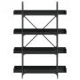 4-shelf black engineered wood bookcase 100x33x145.5 cm by , Bookcases and shelves - Ref: Foro24-837692, Price: 62,90 €, Disco...