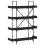 4-shelf black engineered wood bookcase 100x33x145.5 cm by , Bookcases and shelves - Ref: Foro24-837692, Price: 74,74 €, Disco...