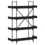 4-shelf black engineered wood bookcase 100x33x145.5 cm by , Bookcases and shelves - Ref: Foro24-837692, Price: 62,90 €, Disco...