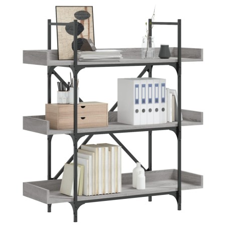 Librería de 3 estantes madera gris Sonoma 100x33x108,5 cm de , Librerías y estanterías - Ref: Foro24-837690, Precio: 66,51 €