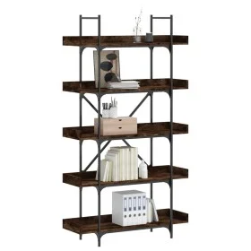Librería de 5 estantes madera ingeniería roble ahumado de , Librerías y estanterías - Ref: Foro24-837699, Precio: 96,05 €, De...