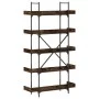 Engineered smoked oak wood 5-shelf bookcase by , Bookcases and shelves - Ref: Foro24-837699, Price: 96,05 €, Discount: %