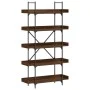 Bookshelf with 5 brown engineered wood shelves, measuring 100x33x180.5 cm. by , Bookcases and shelves - Ref: Foro24-837701, P...
