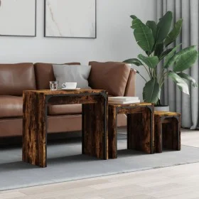 Stapelbare Couchtische 3 Stk. Eiche geräuchertes Holz von , Couchtisch - Ref: Foro24-837824, Preis: 63,96 €, Rabatt: %