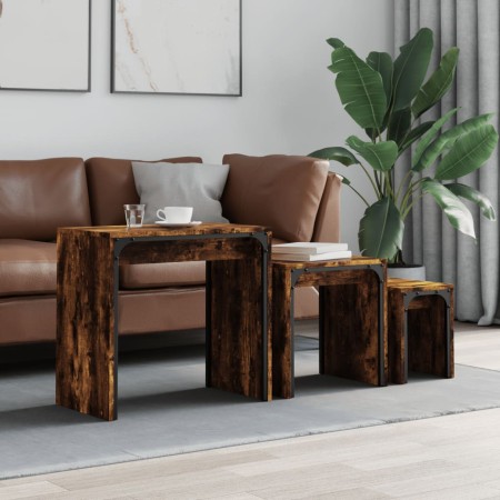 Stapelbare Couchtische 3 Stk. Eiche geräuchertes Holz von , Couchtisch - Ref: Foro24-837824, Preis: 64,76 €, Rabatt: %