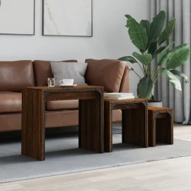 Stackable coffee tables 3 pieces engineered wood oak brown by , Coffee table - Ref: Foro24-837826, Price: 50,84 €, Discount: %