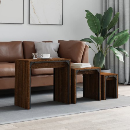 Stapelbare Couchtische 3 Stk. Eiche braun von , Couchtisch - Ref: Foro24-837826, Preis: 51,07 €, Rabatt: %