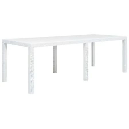 Weißer Gartentisch aus Kunststoff in Rattanoptik, 220 x 90 x 72 cm von vidaXL, Gartentische - Ref: Foro24-45607, Preis: 185,0...
