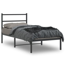 Bettgestell mit schwarzem Metallkopfteil 90x190 cm von , Betten und Lattenroste - Ref: Foro24-355357, Preis: 66,22 €, Rabatt: %