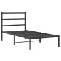 Estructura de cama con cabecero metal negro 90x190 cm de , Camas y somieres - Ref: Foro24-355357, Precio: 66,13 €, Descuento: %
