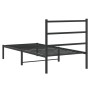 Estructura de cama con cabecero metal negro 90x190 cm de , Camas y somieres - Ref: Foro24-355357, Precio: 66,13 €, Descuento: %