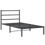 Estructura de cama con cabecero metal negro 100x200 cm de , Camas y somieres - Ref: Foro24-355360, Precio: 61,98 €, Descuento: %