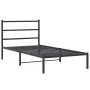 Estructura de cama con cabecero metal negro 100x200 cm de , Camas y somieres - Ref: Foro24-355360, Precio: 61,12 €, Descuento: %