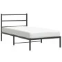Bettgestell mit schwarzem Metallkopfteil 100x200 cm von , Betten und Lattenroste - Ref: Foro24-355360, Preis: 61,12 €, Rabatt: %
