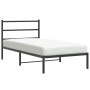 Estructura de cama con cabecero metal negro 100x200 cm de , Camas y somieres - Ref: Foro24-355360, Precio: 61,98 €, Descuento: %