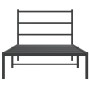Estructura de cama con cabecero metal negro 100x200 cm de , Camas y somieres - Ref: Foro24-355360, Precio: 61,98 €, Descuento: %