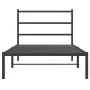 Estructura de cama con cabecero metal negro 100x200 cm de , Camas y somieres - Ref: Foro24-355360, Precio: 61,12 €, Descuento: %