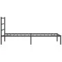Estructura de cama con cabecero metal negro 100x200 cm de , Camas y somieres - Ref: Foro24-355360, Precio: 61,12 €, Descuento: %