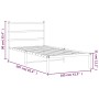Estructura de cama con cabecero metal negro 100x200 cm de , Camas y somieres - Ref: Foro24-355360, Precio: 61,98 €, Descuento: %