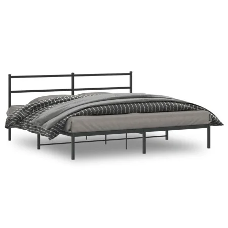 Bettgestell mit schwarzem Metallkopfteil 180x200 cm von , Betten und Lattenroste - Ref: Foro24-355369, Preis: 103,53 €, Rabat...
