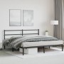 Estructura de cama con cabecero metal negro 180x200 cm