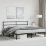Estructura de cama con cabecero metal negro 180x200 cm de , Camas y somieres - Ref: Foro24-355369, Precio: 103,46 €, Descuent...