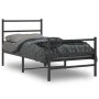 Estructura de cama con cabecero y estribo metal negro 90x200 cm de , Camas y somieres - Ref: Foro24-355376, Precio: 71,86 €, ...