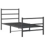 Estructura de cama con cabecero y estribo metal negro 90x200 cm de , Camas y somieres - Ref: Foro24-355376, Precio: 71,86 €, ...