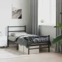 Estructura de cama con cabecero y estribo metal negro 90x200 cm de , Camas y somieres - Ref: Foro24-355376, Precio: 71,86 €, ...