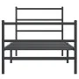 Estructura de cama con cabecero y estribo metal negro 90x200 cm de , Camas y somieres - Ref: Foro24-355376, Precio: 71,86 €, ...