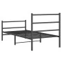 Estructura de cama con cabecero y estribo metal negro 90x200 cm de , Camas y somieres - Ref: Foro24-355376, Precio: 71,86 €, ...