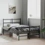 Bed frame with headboard and black metal footboard 120x200cm by , Beds and slatted bases - Ref: Foro24-355381, Price: 99,56 €...