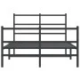 Bed frame with headboard and black metal footboard 120x200cm by , Beds and slatted bases - Ref: Foro24-355381, Price: 99,56 €...