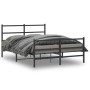 Bed frame with headboard and black metal footboard 140x190cm by , Beds and slatted bases - Ref: Foro24-355383, Price: 88,06 €...