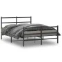 Bettgestell mit Kopfteil und Fußteil aus schwarzem Metall, 140 x 190 cm von , Betten und Lattenroste - Ref: Foro24-355383, Pr...