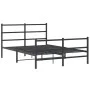 Bed frame with headboard and black metal footboard 140x190cm by , Beds and slatted bases - Ref: Foro24-355383, Price: 86,94 €...