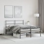 Bed frame with headboard and black metal footboard 140x190cm by , Beds and slatted bases - Ref: Foro24-355383, Price: 88,06 €...