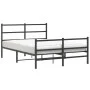Bed frame with headboard and black metal footboard 140x190cm by , Beds and slatted bases - Ref: Foro24-355383, Price: 86,94 €...