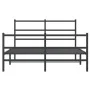 Bed frame with headboard and black metal footboard 140x190cm by , Beds and slatted bases - Ref: Foro24-355383, Price: 86,94 €...