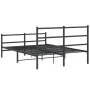 Bed frame with headboard and black metal footboard 140x190cm by , Beds and slatted bases - Ref: Foro24-355383, Price: 86,94 €...